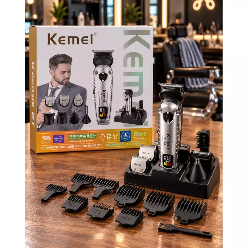 ماشین اصلاح کیمی kemei مدل km-8538  ست8کاره خط زن و اصلاح موی سر و صورت 31211