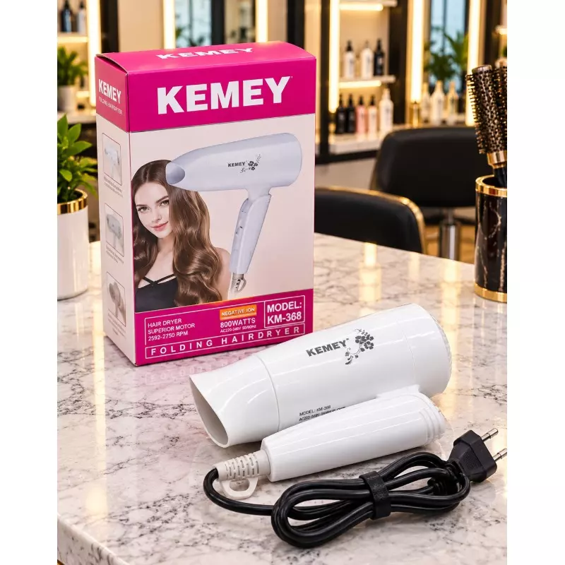 سشوار مسافرتی کیمی kemei مدل km-368 تاشو800 وات 23832